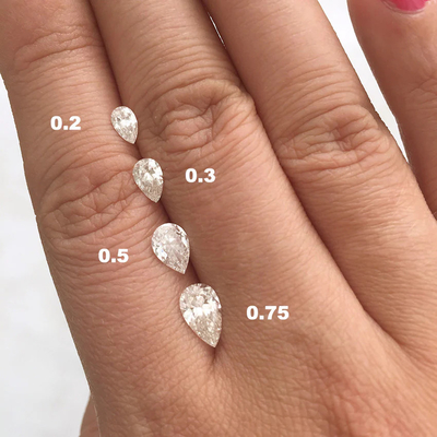 شراء الماس المستدير المقطوع في المختبر النمو فضفاضة HPHT 1.6x1.8-6.8x7.2mm 0.01 إلى 0.68ct شكل بيرة بيضاء online manufacture