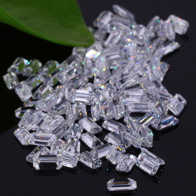شراء الماس الاصطناعي HPHT 2.0-3.3 إلى 2.9-4.5mm شكل الزمرد الأبيض DEF لون VVS وضوح online manufacture