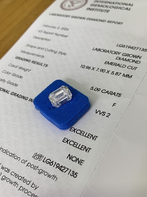 شراء مصنوع من 5.09CT F VVS2 2EX CVD مختبر صنع الماس الزمرد قطع online manufacture