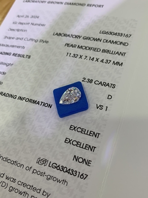 شراء 2.38CT D VS1 2EX الماس الاصطناعي المختبر الماس الشكل الكؤوس online manufacture