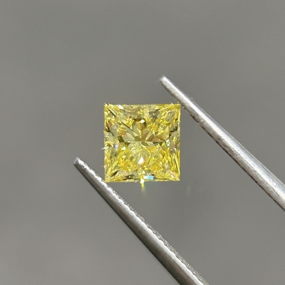 شراء 1.06ct المختبر الماس الأصفر الأميرة قطع CVD فانتزي الصفراء المكثفة VVS2 2EX N IGI online manufacture