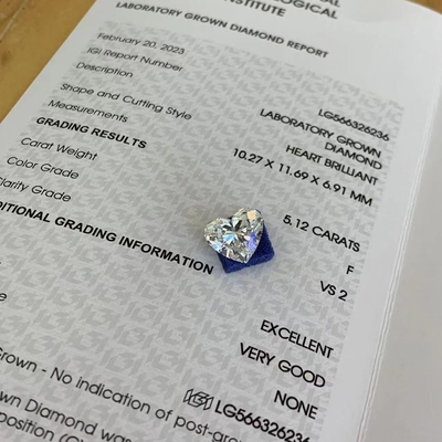 شراء 5.12ct مختبر القلب الماس النضج CVD F VS2 2EX N IGI LG566326236 online manufacture