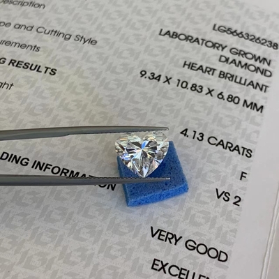 شراء 4.13ct VS2 وضوح F لون مختبر الكبار القلب الماس معتمدة IGI online manufacture