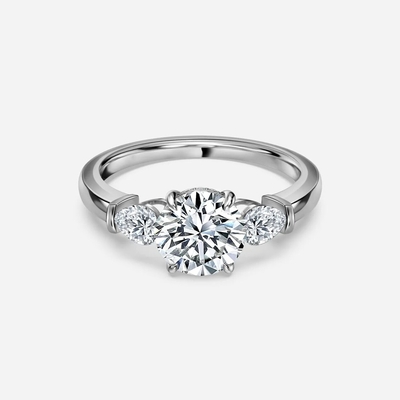 شراء 18K 14K 10K 9K البلاتين المختبر صنع 3 حجر خاتم الماس معتمدة IGI online manufacture