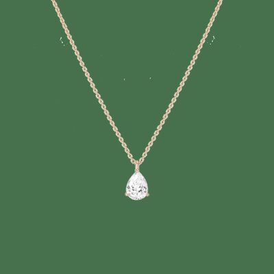 شراء 18K 14K 10K الذهب الصلب وضوح CVD بير قطع بيزل مختبر نمت قلادة الماس online manufacture