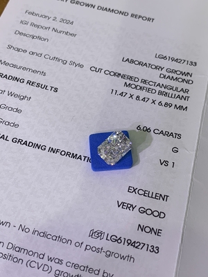 6.06ct فانتزي زرقاء مكثفة مختبر زراعة الماس مشع طلاء لامع