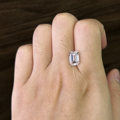 3.22ct الماس الزمرد المقطوع في المختبر الكبير الماس CVD F VS1 VG