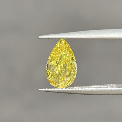 1.7ct الماس المزروع في المختبر قطع البير CVD البهجة الصفراء الحادة VS1 2EX N IGI