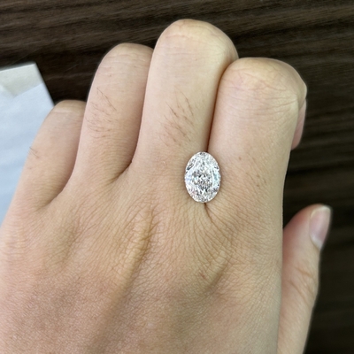 3.19ct VS1 F قطعة بيضاوية مختبر زراعة الماس معتمدة IGI