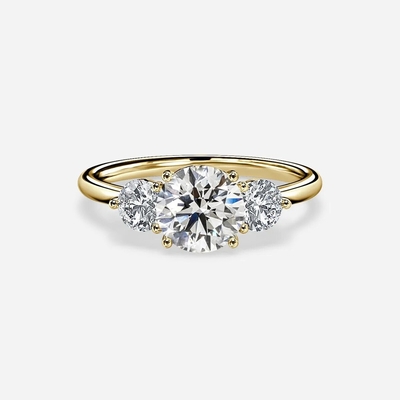 3 حجر مختبر نمو خاتم الماس 1 إلى 3ct 18K 14K 10K 9K PT